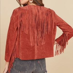 Willow & Clay Suede Fringe Jacket